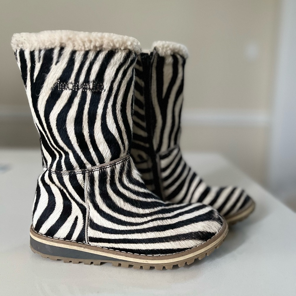 Simonetta zebra print boots - size 31